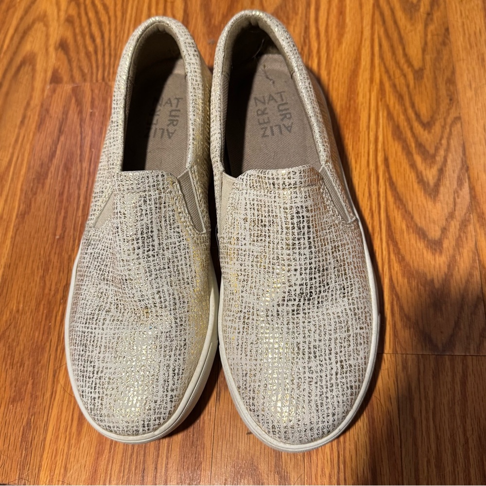 Naturalizer Marianne Slip-On Sneakers/Loafers - Gold and Cream